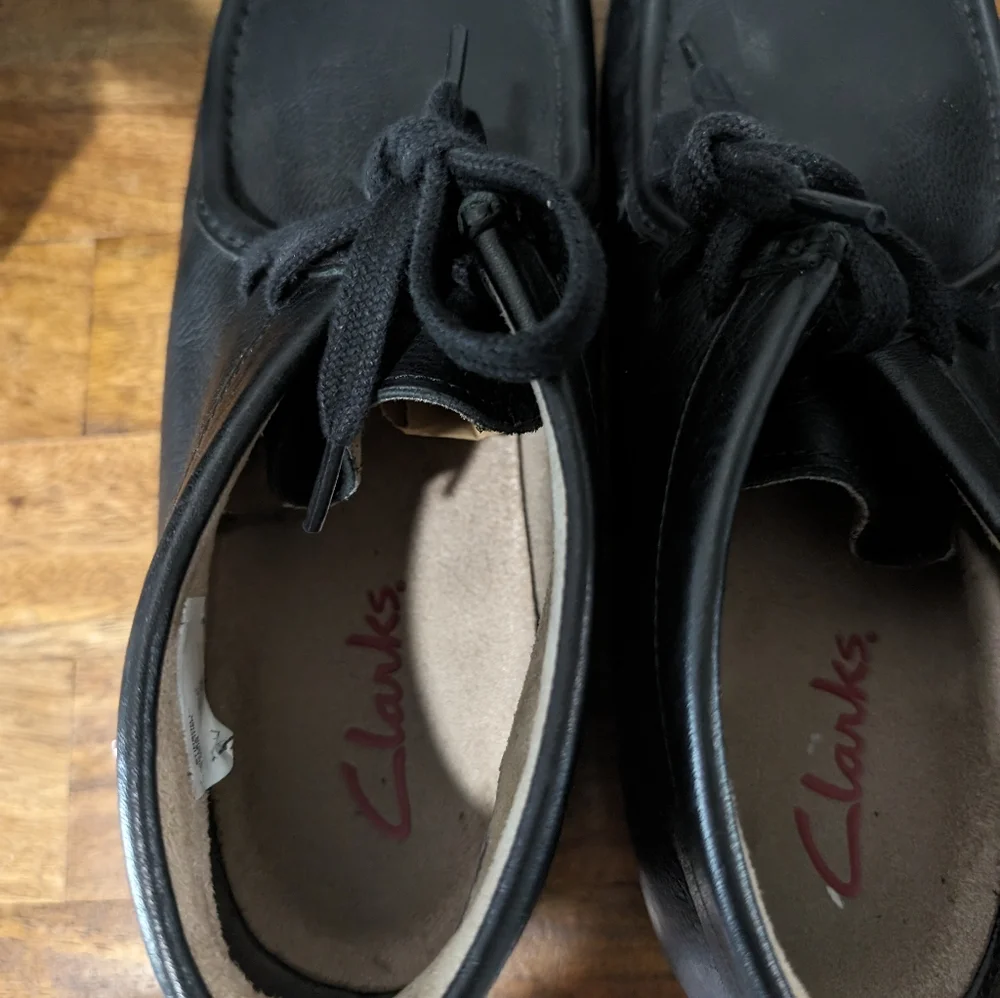 Clarks Stinson  Shoes Black 63362 leather ‎ MEN SIZE 13M